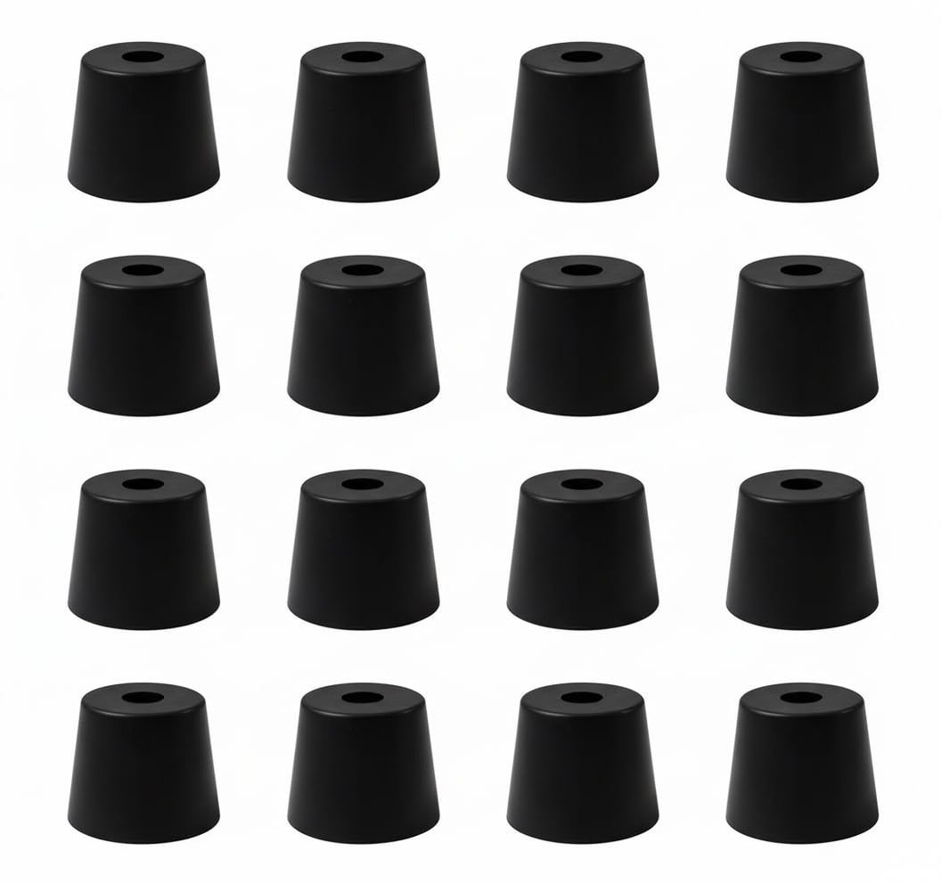 10No. Round Buffer funiture/Chair Leg/Table feet Cover/Furniture Bottom Foot Stopper/Anti Scratch pad Noise Reducer/Rubber Bush Plastic feet for Chair Non Slip Leg (24, Black)-image-19