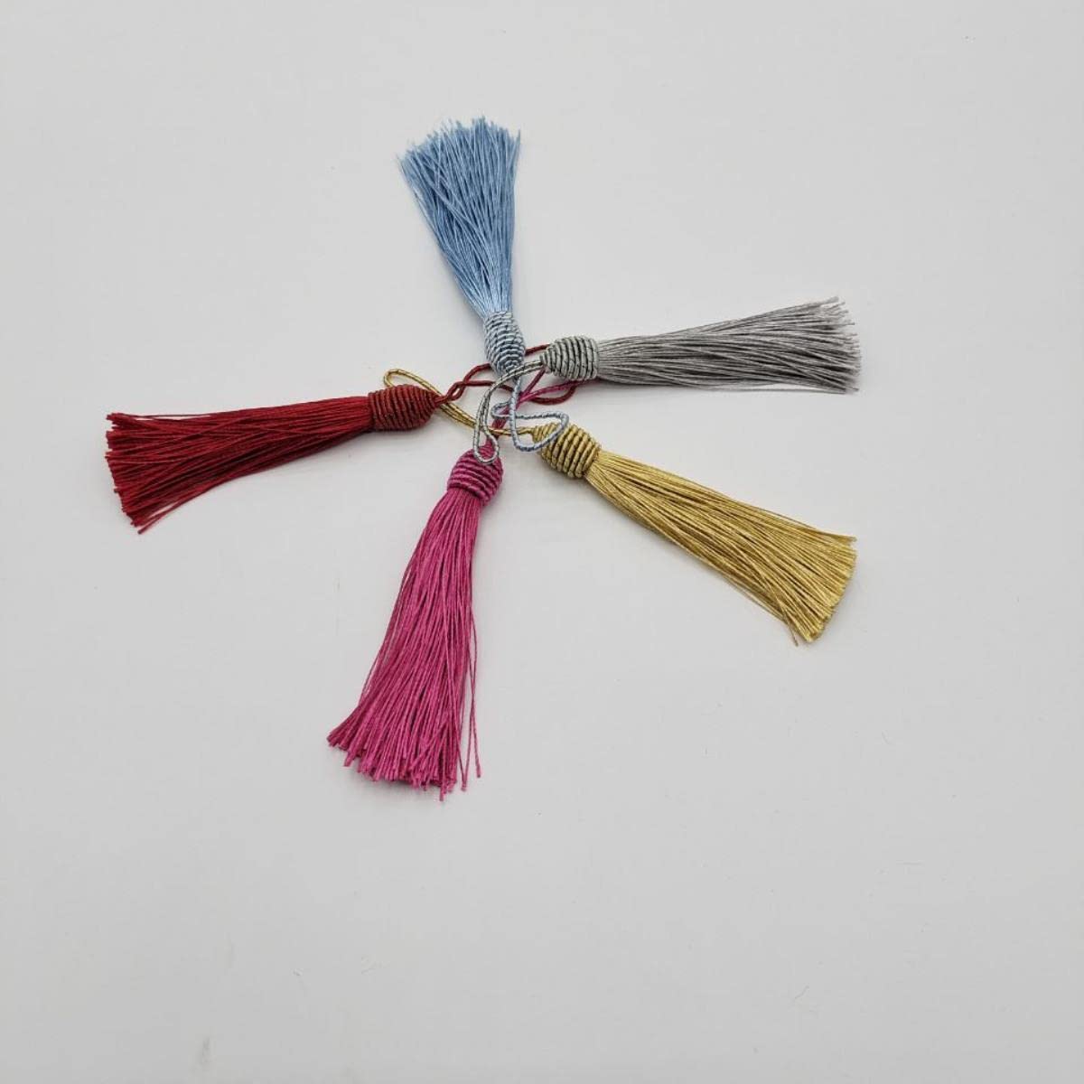 2-100 sztuk/partia 15cm wiszące liny jedwabne frędzle Fringe szycia pomponem wykończenia kluczowe frędzle dla majsterkowiczów upiększyć akcesoria do zasłon-50 sztuk, Sapphire 11 (błękitny 10 50 sztu