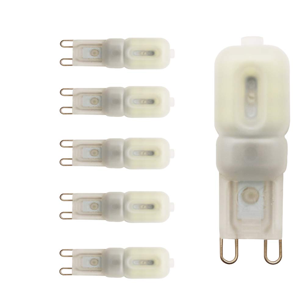 5pcs G9 2.5W 14-LED SMD2835 Non-Dimmable LED Bulbs 220lm Equivalent to 20W Halogen Bulb with Wide Beam Angle 6000K Cool White