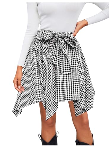 Amazon.com: MakeMeChic Women's Plaid Flannel Mini Skirt Bow