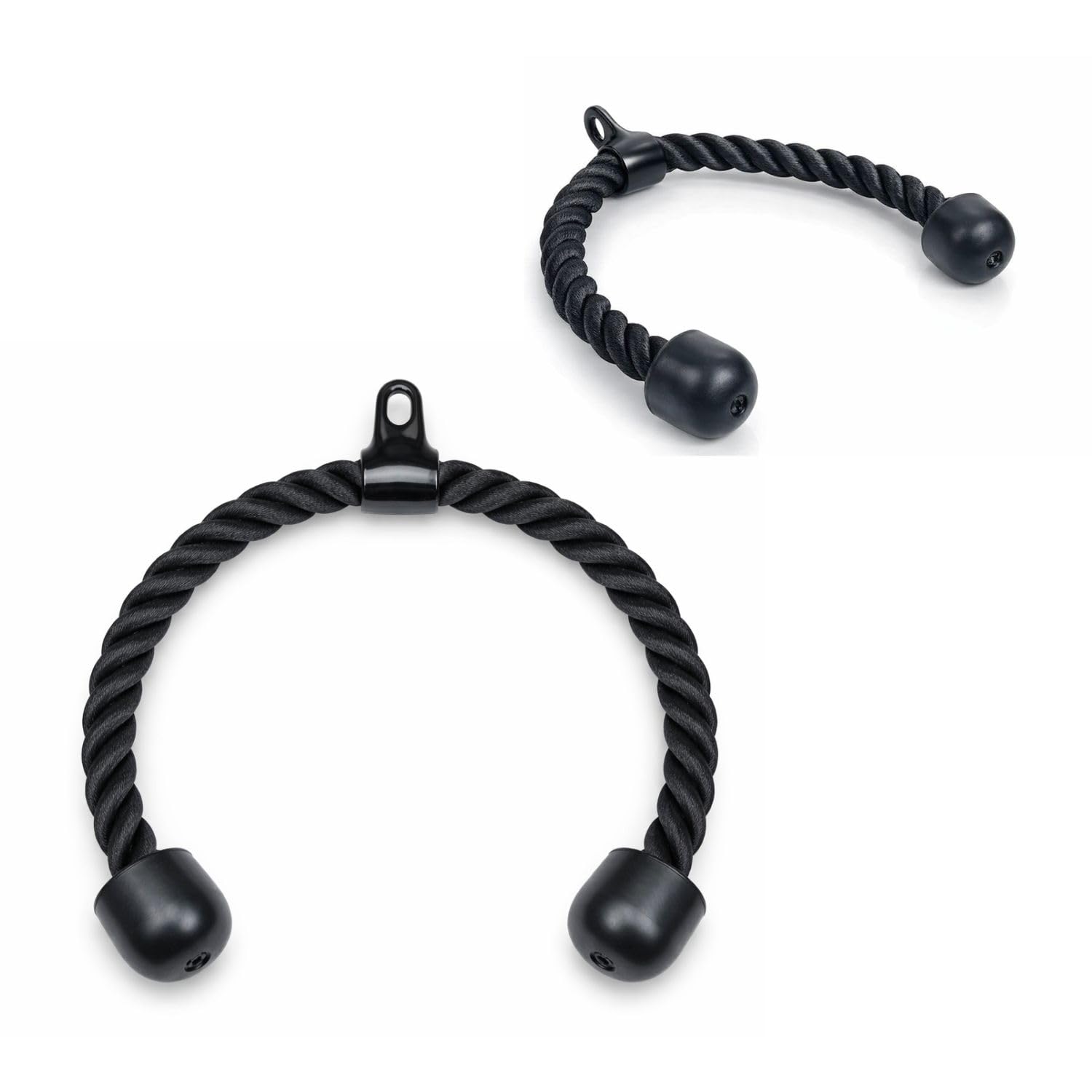 Triceps Rope Cable Attachment, 27-Inch Heavy Duty Braided Nylon Rope with Rotating Carabiner for Gym Pulley System, Home Workout & Bodybuilding (Black)-image-31