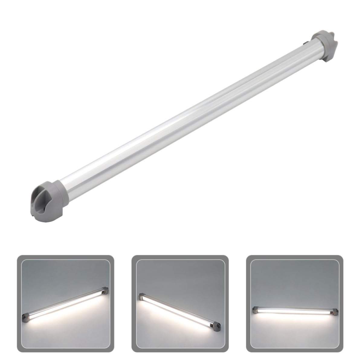 Barra de Luces LED para Interior de Coche y Autocaravana, 60 Leds, 12-24v, 475mm, Ligera Rotación de 180 Grados, Luz Neutra de 4000k para Iluminación
