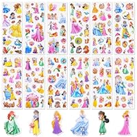 Princess Stickers, Princess Stickers for Kids Children, Anime 3D Puffy Stickers for Girls, Cartoon Waterproof Stickers for Party Bags Fillers Rewarding Laptop Skateboard Scrapbooking Wall Bottle Decor