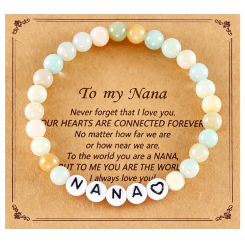 Image of Kivosliviz Nana Bracelet Beaded Gifts from Granddaughter Grandson Mothers Day Jewelry Nana Bracelet