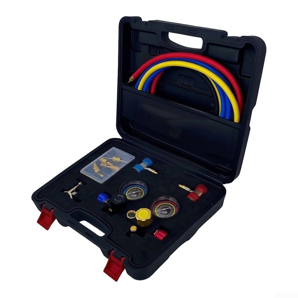 Manometro a 4 vie R22 R410A con custodia
