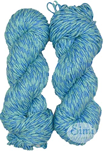 Image of Fantasy Sky Blue 200 GMS Wool Hank Hand Knitting Wool /Art Craft Soft Fingering Crochet Hook Yarn, Needle Knitting Yarn Thread Dyed-H Art-ADBC