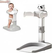 Baby Bath Stand for 0 to 5 Years Free Standing Baby Shower Stand 6 Levels Height Adjustment for Toddlers Safety Handle & Non-Slip Base Portable Shower Stand Support for Babies