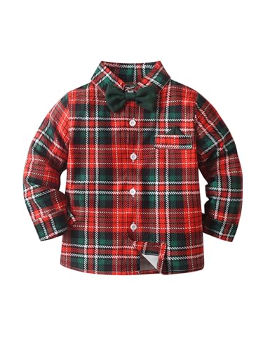 Image of Boarnseorl Baby Boys Pants Sets, Infant Long Sleeve Shirt + Pants + Bow Tie + Suspenders Outfits