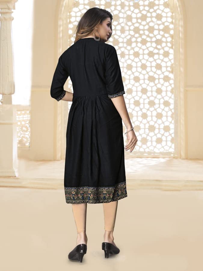 Image of Fabian Fashion Women's Rayon Floral Regular Tunic Shirt