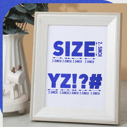 Image of Harloon 232 Pcs Large Glitter Letter Stickers 24 Sheets Classroom Bulletin Boards Decorations Big Font Alphabet Letter Self Adhesive Letters Stickers Back to School Decor DIY Craft(Blue,2.5 Inch)
