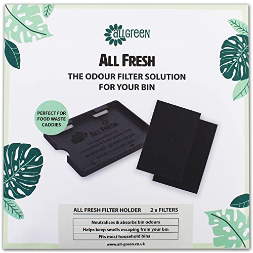 All-Fresh Filter Holder – The Odour Filter Solution for Food Waste Caddies & Household Bins + 2 Carbon Filters