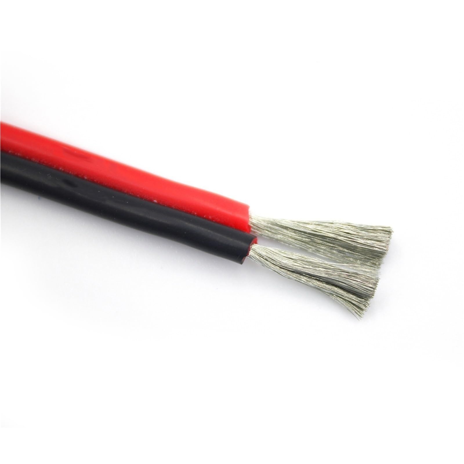 Cable de 2 pines de goma de silicona ultrasuave de 5 metros - Cable conector de lámpara DIY, cable eléctrico de cobre rojo negro Conectores(12AWG)