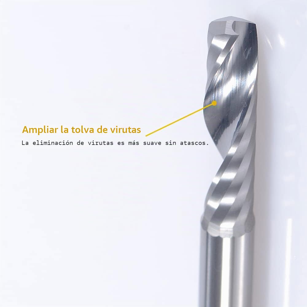 EU_HOZLY 1 mm 1.5 mm 2.0 mm 2.5 mm 3.175 mm Carburo 1 flauta Fresa espiral Fresa de grabado CNC Brocas de enrutador