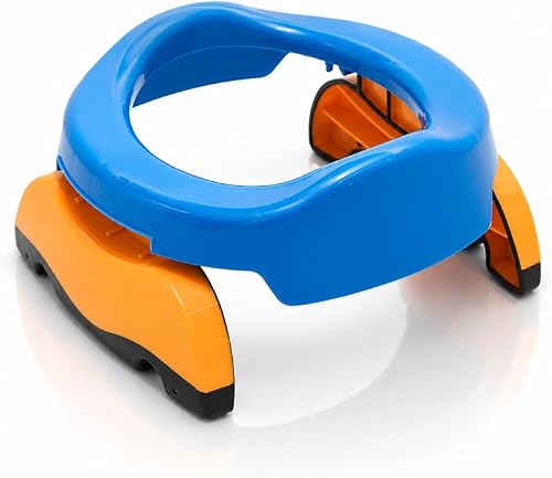 2-in-1 Foldable Travel Potty and Toilet Trainer Seat for Toddlers, ABS Plastic, Lightweight, 35.5x23.5x12 cm