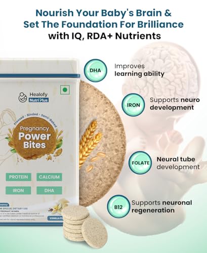 Healofy Nutriplus Pregnancy Power Bites Vanilla Flavour (Pack of 2-480gm) - Image 2