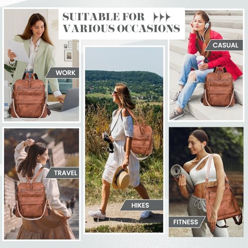 Puwuzixi Frauen Rucksack Wasserdicht Anti-Diebstahl PU Mode Reisen Mehrzweck Cabrio Geldbörse Umhängetasche Handtasche Rucksack