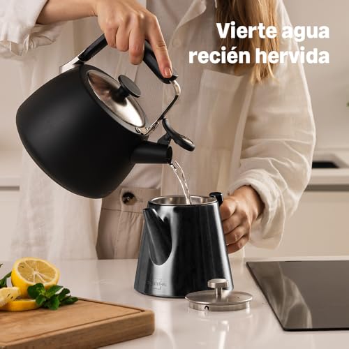 Miniatura 3 de Silberthal Tetera Infusiones 1l - Mantiene El Té Caliente - Tetera Acero Inoxidable Con Filtro - Doble Pared Aislante