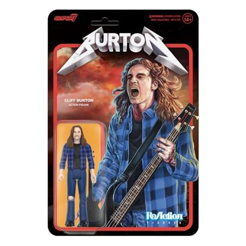 Super7 Cliff Burton (Flannel Shirt) - 3.75" Action Figure with Accessories Heavy Metal Collectibles and Retro Toys Cover