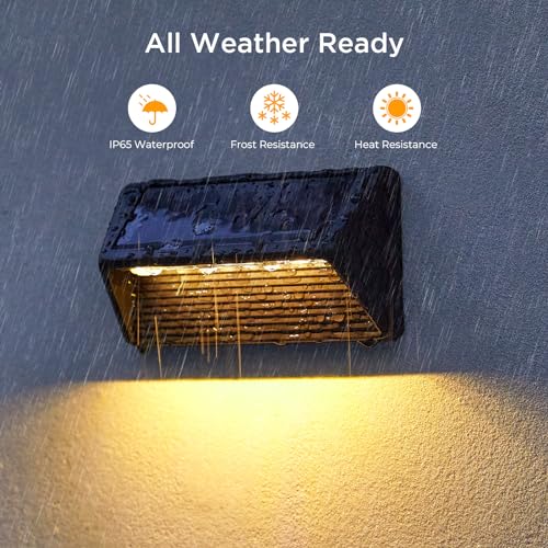 WdtPro Solar Fence Lights Outdoor Waterproof, 12 Pack Bright Led Fence Lights Solar Lights Outdoor Decor, Deck Light Solar Powered for Step, Wall, Stairs, Patio, Yard (White/Warm White/Neutral Lights) - Thumbnail 5