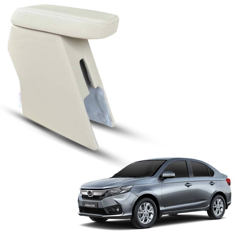 Carigiri Premium Finish Car Armrest with Storage Box And High Density Moulded Foam For Honda Amaze (Models-2018-2024) (Beige with Beige Stitching,Nappa Leatherette)-picture-24
