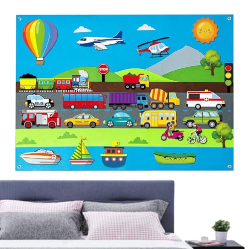 Huayeex Tablero de Fieltro para niños pequeños - Tablero de Cuentos de Franela de Historias de Fieltro DIY para Preescolar - Juego de Tablero de Cuentos de borroso Multifuncional para Animales