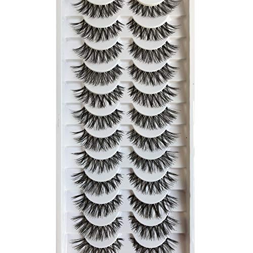ALICROWN False Eyelashes Soft Natural Handmade Lightweight Volume 12 Pairs Multipack