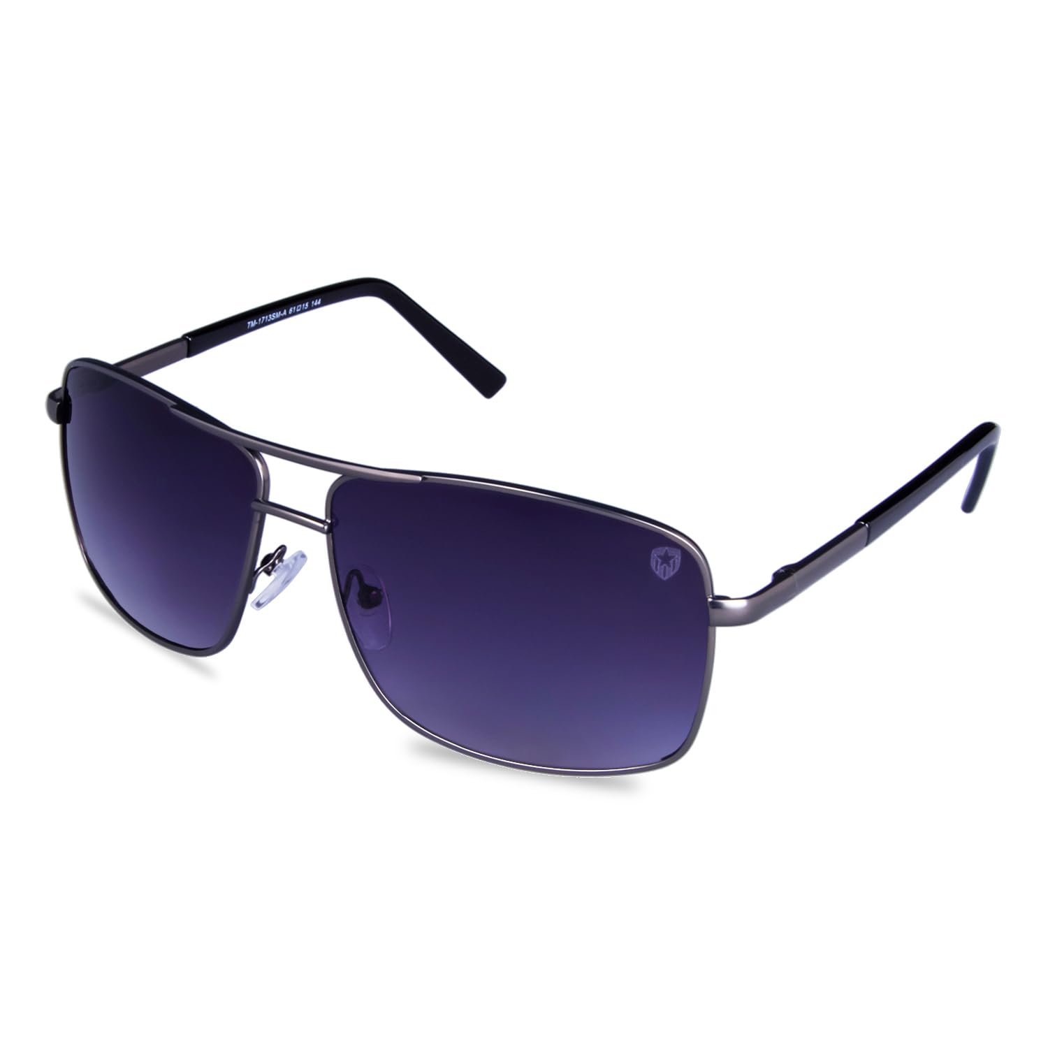 Tom Martin UV-400 Protected Sunglasses For Men - Barstow - Rectangular Aviator - Matte Titanium