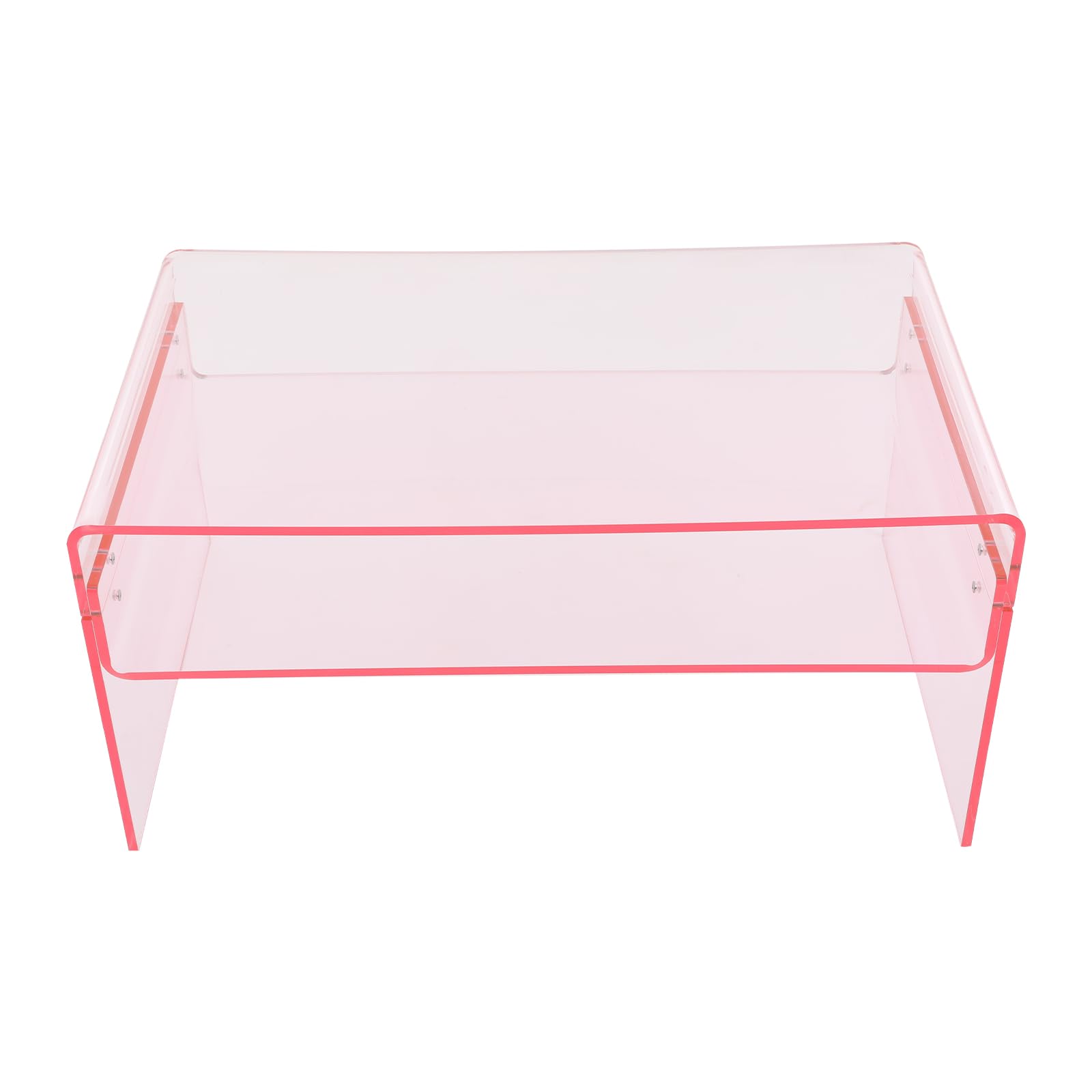 Akrylowy stolik pomocniczy stolik kawowy 80 x 50 x 38 cm 2-stopniowy różowy