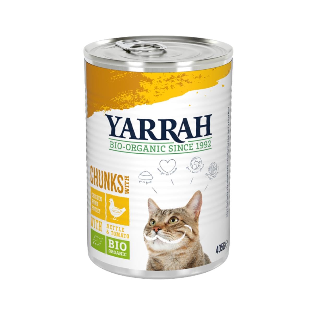 Yarrah - Cat Food Chunks with Chicken Bio - 12 x 405g