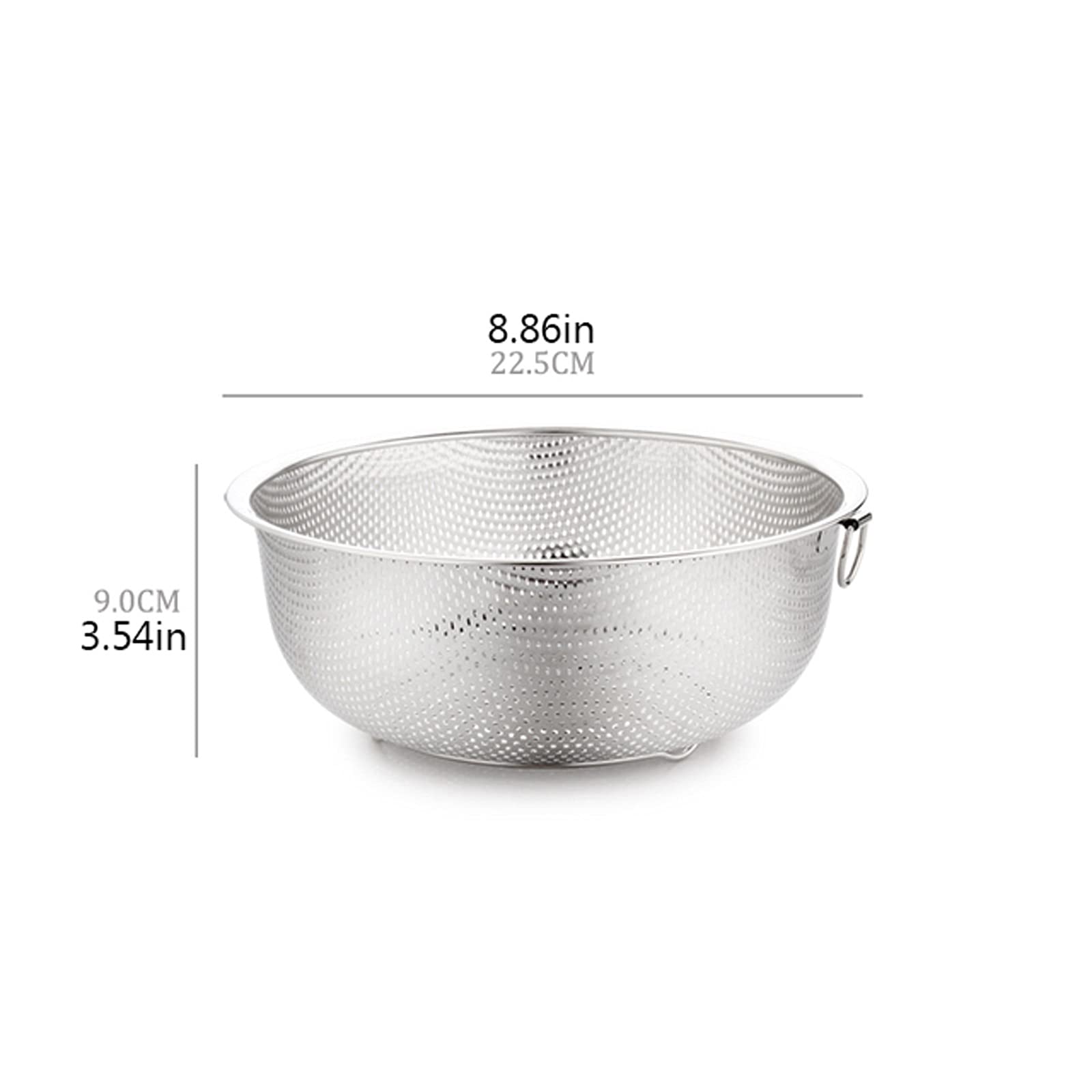 Colador Cesta de Drenaje Colador de Acero Inoxidable Colador de Cocina Lavado Tazón de Lavado Fruta Vegetal Senador de escurridor con Anillo colgado Fino 2mm Agujero Coladores de Alimentos