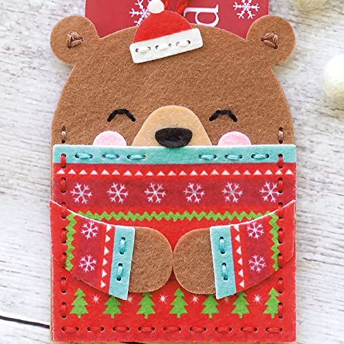 Image of Dimensions 72-08291 DIY Christmas Ornaments and Gift Card Holders Felt Applique Kit, Sizes Vary, Multicolor, 4pcs
