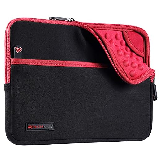 TECHGEAR Pro ärm [10] smal skyddande fodral i neopren med dragkedja anti-stöt bubbla inuti för iPad 10.2, iPad Air 2019, Samsung Tab A7 10.4, Tab A 10.1 10.5, Tab E 9.6, Tab S6, Surface Go & mer