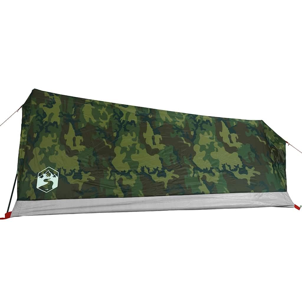 Campingzelt für 2 Personen, wasserdicht, Olivgrün, leicht 1,4 kg, mit E-Port und Doppelreißverschluss, 185T Polyester mit PU-Beschichtung, 212 x 132 x 90 cm