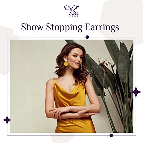 Round Disc Earrings - Dainty, Geometric Jewellery - Shiny Gold, Matte Royal Blue3