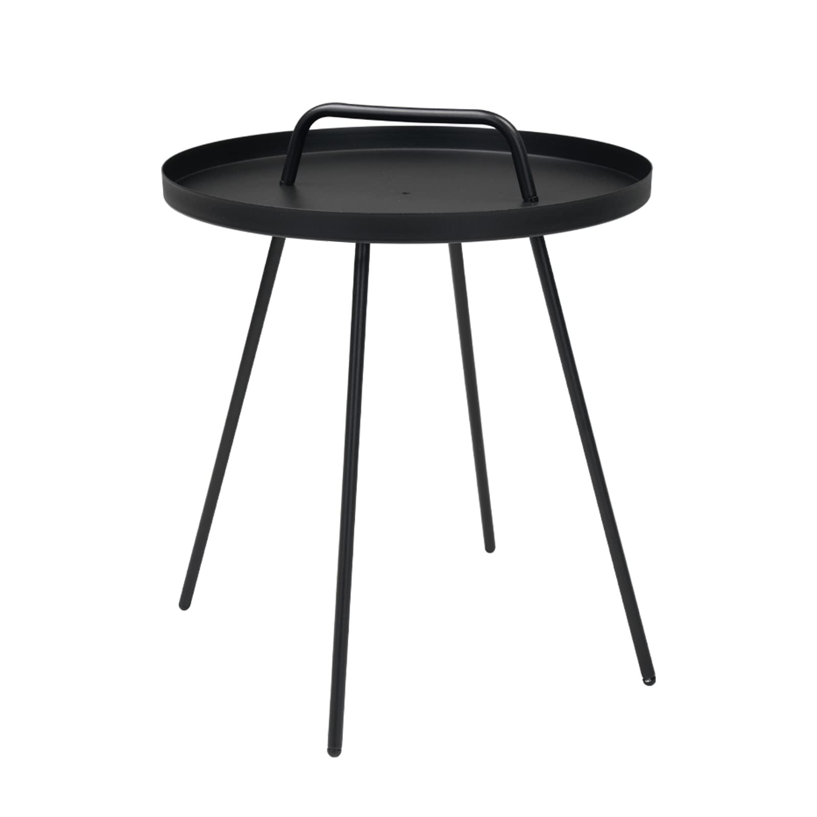 Grand patio Outdoor Coffee Table, Weather Resistant Outdoor Portable End Table Millie 17-in Steel Round Side Table, Black