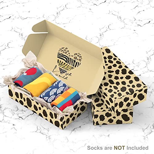 Image of 25 Pack 4x8x2 inch Shipping Boxes, Recyclable Cardboard Valentine Mothers Day Gift Boxes, Corrugated Cardboard Box, Shipping Boxes for Small Business, for Packaging - TONESPAC (4 inchx8 inchx2 inch, Leopard)
