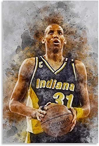 Tableau Reggie Miller poster football déco murale moderne de salon chambre 60x80