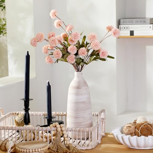 ALMA 2025 Updated 11 in Tall White Beige Vase for Boho Home Decor, Thin Ceramic Vase for Single...