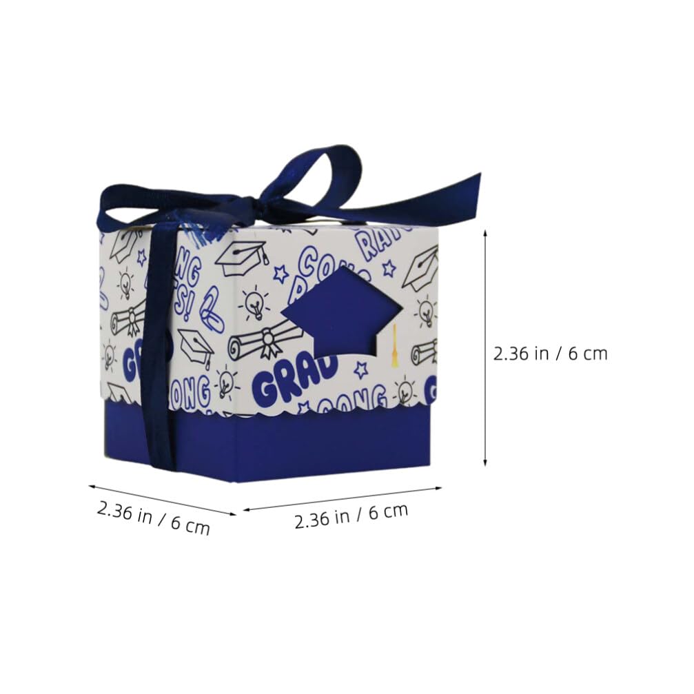 HOLIDYOYO 50stücke Süßigkeitenboxen Für Abschlussfeiern Graduation Candy Boxes Blau Für Festliche Anlässe Robust Und Dekorativ Für Ihre Party