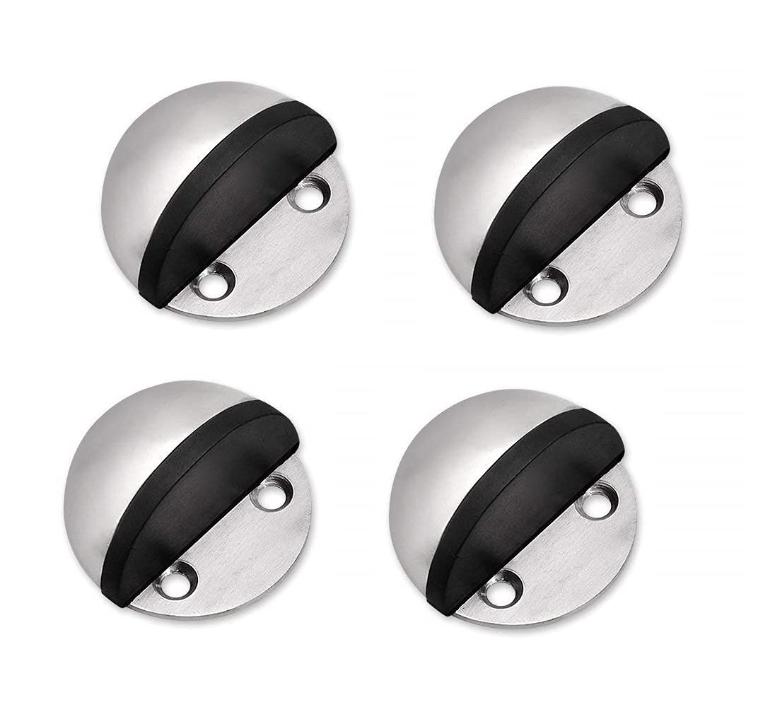 Nixnine Half Moon Stainless Steel Safety Door Stopper Floor Mount Half Dome Door Stopper, Door Stop Bumper Wall Protector with Rubber Bumper Pack of 4 (B07W4RH8TP) Amazon Price History, Amazon Price Tracker