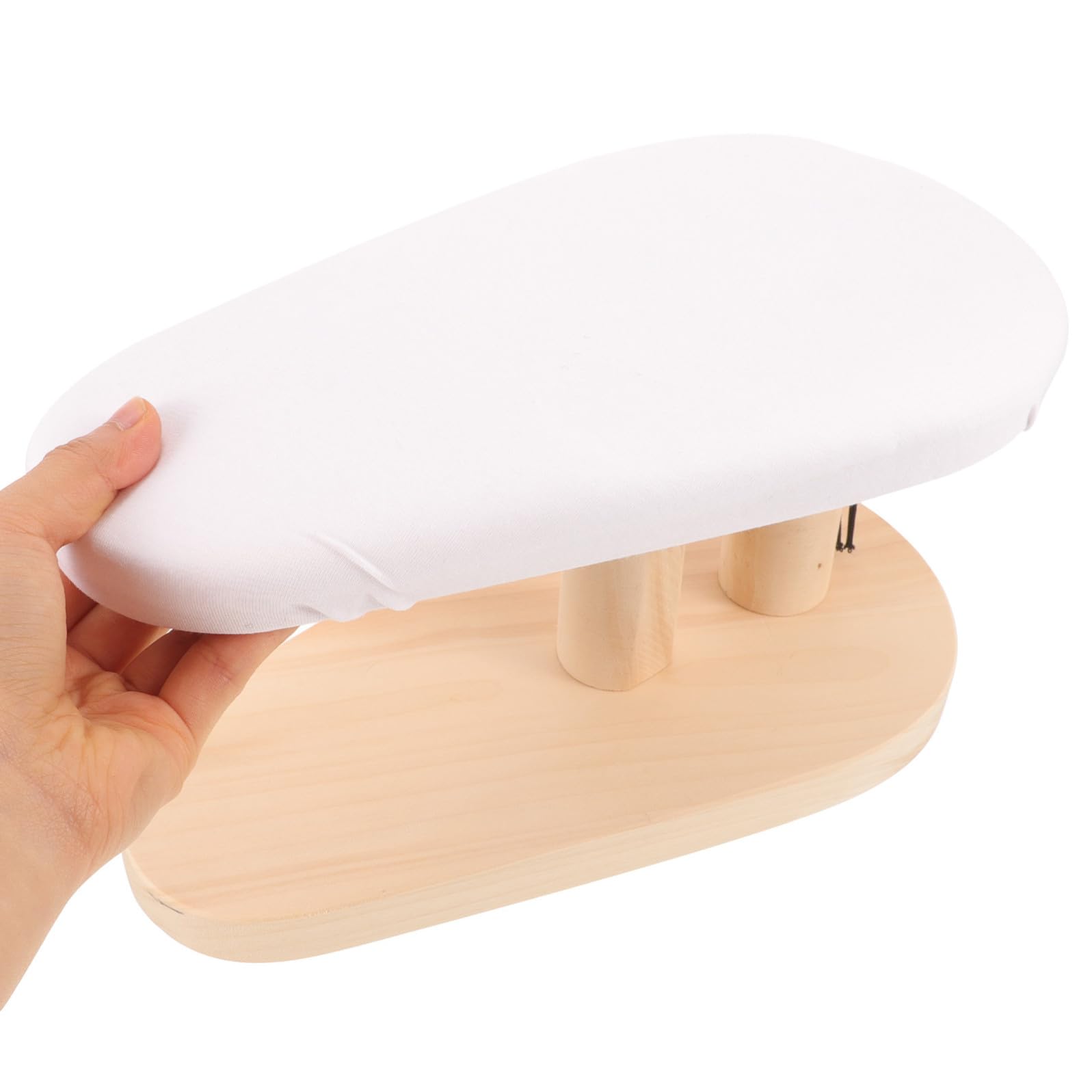 UKCOCO Asse da Stiro Sgabello Professionale Multifunzionale in Legno Rivestimento Design Pratico e Compatto per Stirare Vestiti e Maniche per Uso Domestico