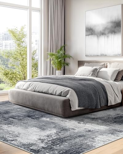 AMADA HOMEFURNISHING 9x12 Area Rugs for Living Room, Modern Large Area Rugs with Non-Slip Backing & Low Pile, Neutral Soft Washable Rug for Nursery, Bedroom, Dinning Room, Playroom, Grey - Image 3