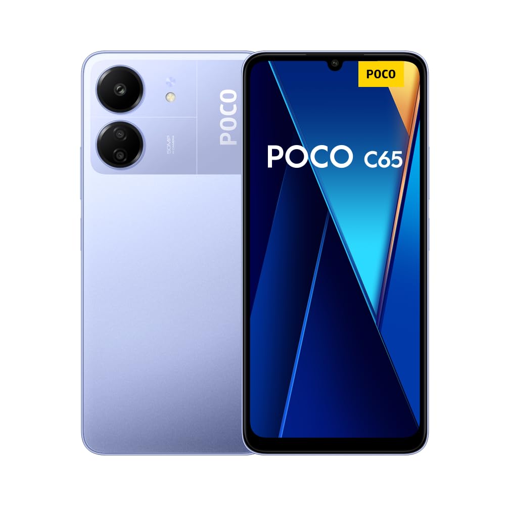 POCO C65 Smartphone 6+128GB, 6.74”Display, MediaTek Helio G85 Up to 2.0GHz, 50MP Dual Camera, 5000mAh, 18W, Blu (Light Blue)