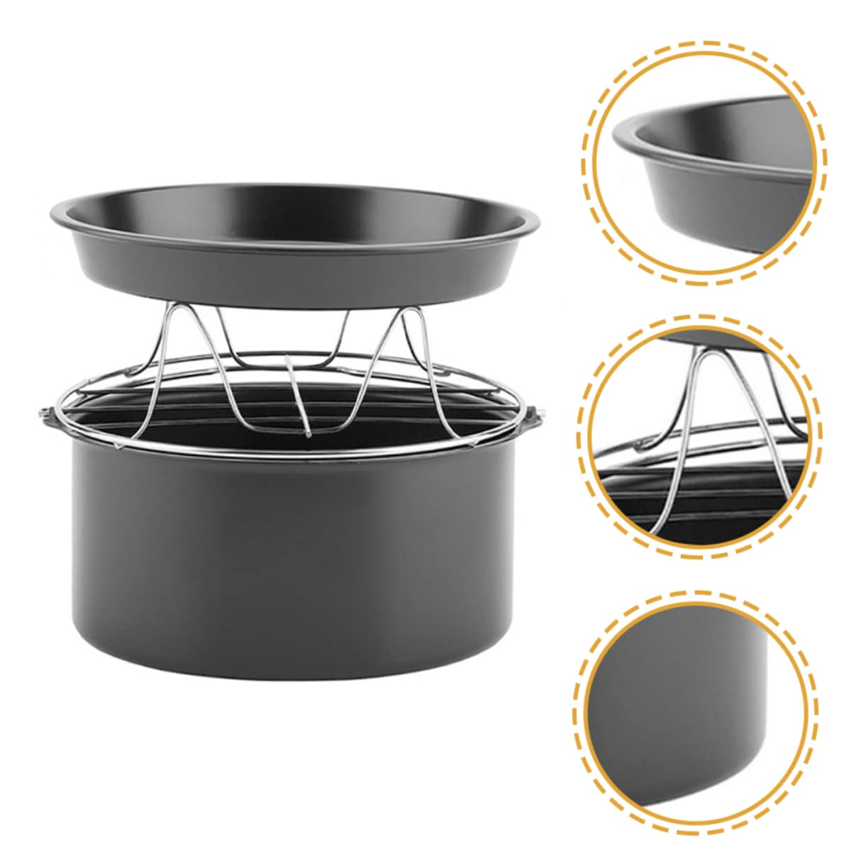 Juego Acero Inoxidable de 9 Pulgadas de Bandeja para Freidora de Aire