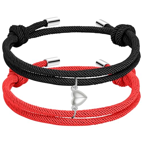 Couple Matching Bracelets for Bf And Gf, Best Friend Bracelet,Stretch Adjustable Braid Rope Bracelets Jewelry for Him and Her