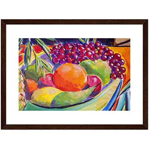Décoration murale aliments et boissons cadres bois 30x40 cm