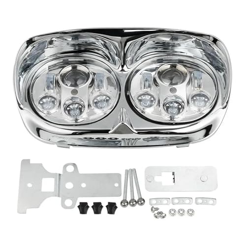 SRQORT Faros Faro Delantero con Proyector LED Doble De 5,75' para Motocicleta De Carretera, para Glide, para FLTR 1998-2013 Motocicleta Led Faro(Chrome)