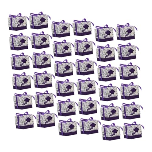 OUNONA 50piezas Caja De Dulces De Graduación Birrete Cajas De Papel Para Dulces Para Recuerdos De Fiesta De Graduación