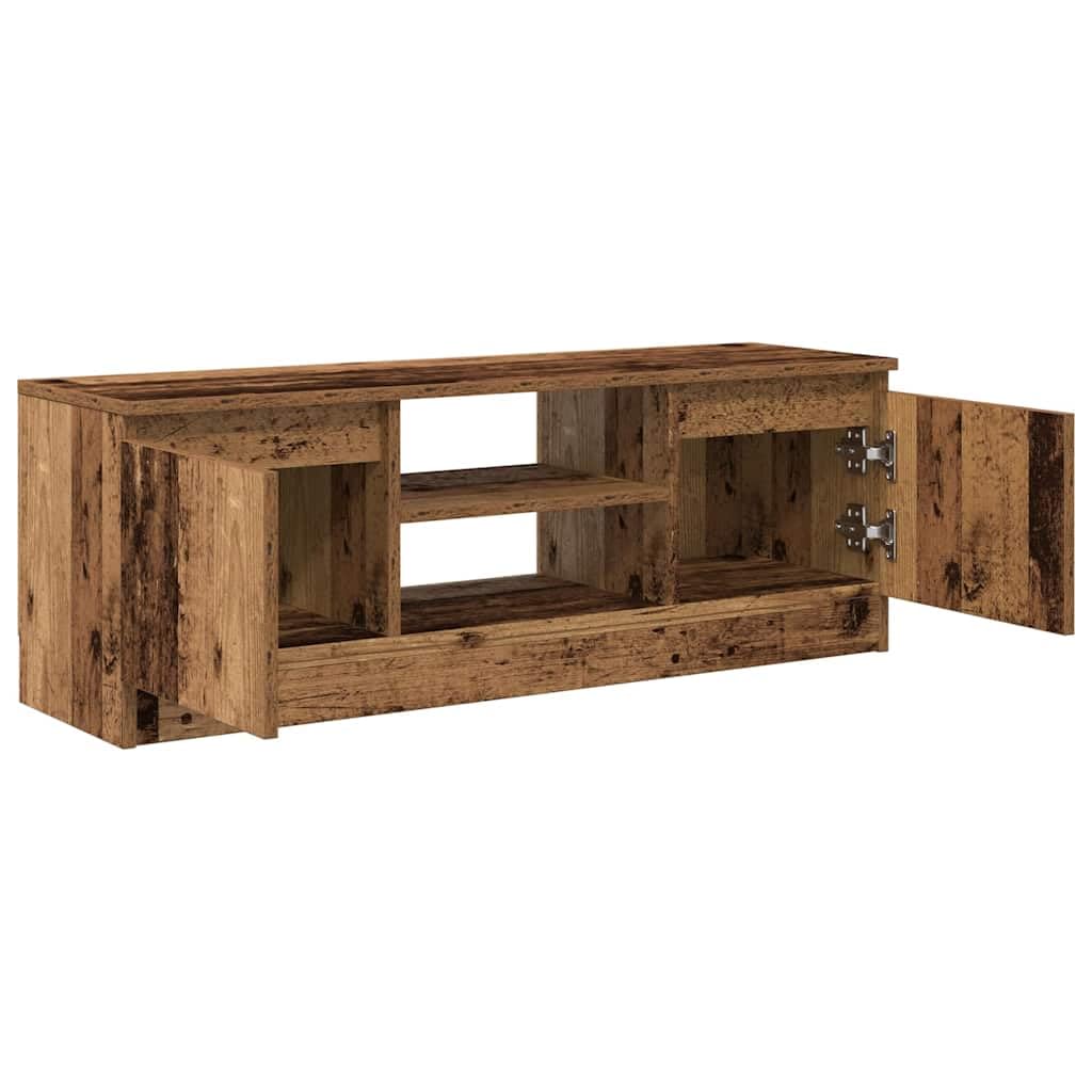 Générique Szafka pod telewizor z drewna inżynierskiego 102x30x36 cm | 2 przegródki, półki, drzwi pyłoszczelne, przechowywanie DVD i gry