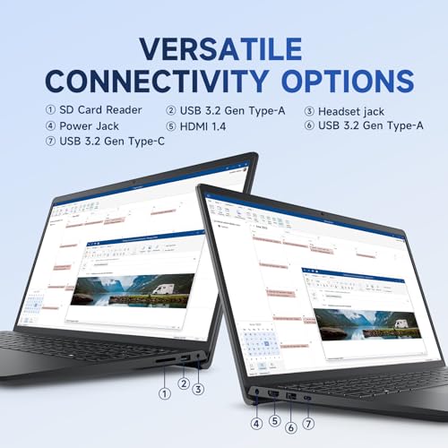 Image of Dell Inspiron 15 3535 Touchscreen Laptop - 15.6 inch FHD Anti-Glare Display, AMD Ryzen 7 7730U, 32GB RAM + 1TB SSD, AMD Radeon Graphics, Windows 11 Pro, Copilot AI Laptop for Business, Wi-Fi, HDMI